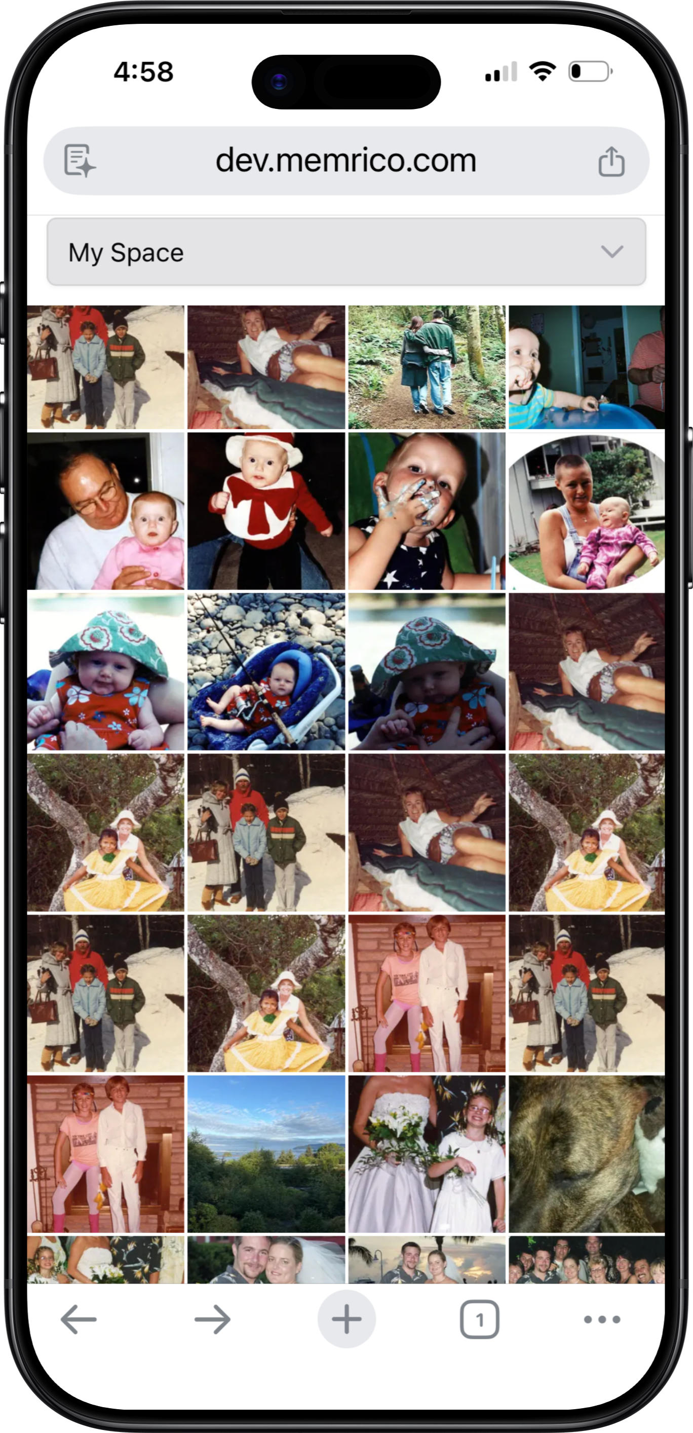 Memrico AI photo organization interface